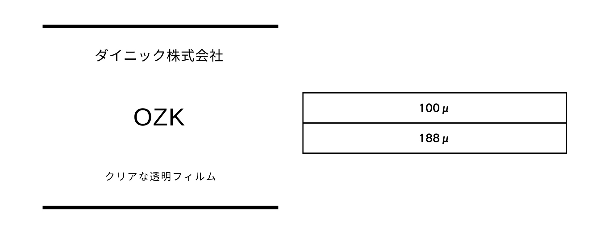 厚さのバリエーションがあるOZK(透明PET)