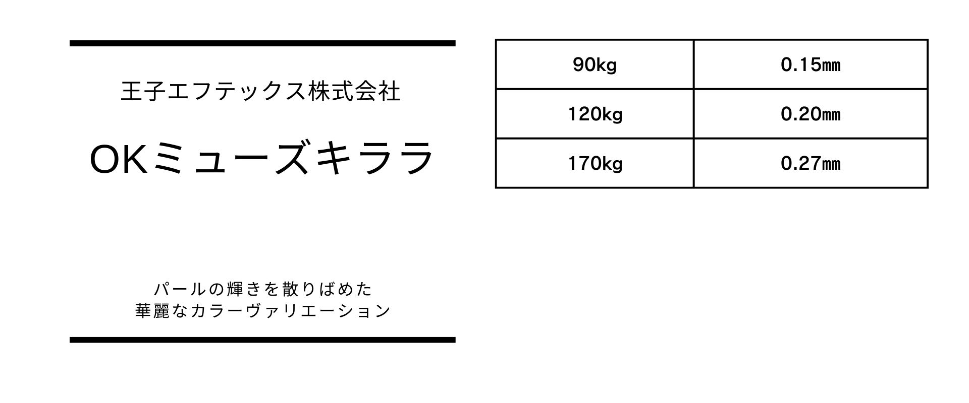 厚さのバリエーションが豊富なOKミューズキララ