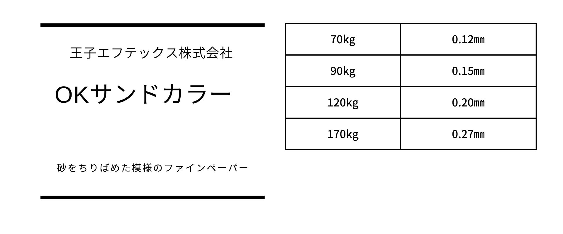 厚さのバリエーションが豊富なOKサンドカラー